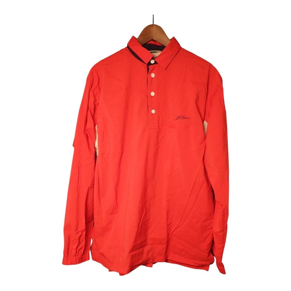 Vtg 90s LL Bean Nylon Pullover Windbreaker Jacket Small Red Navy Gorpcore Gear